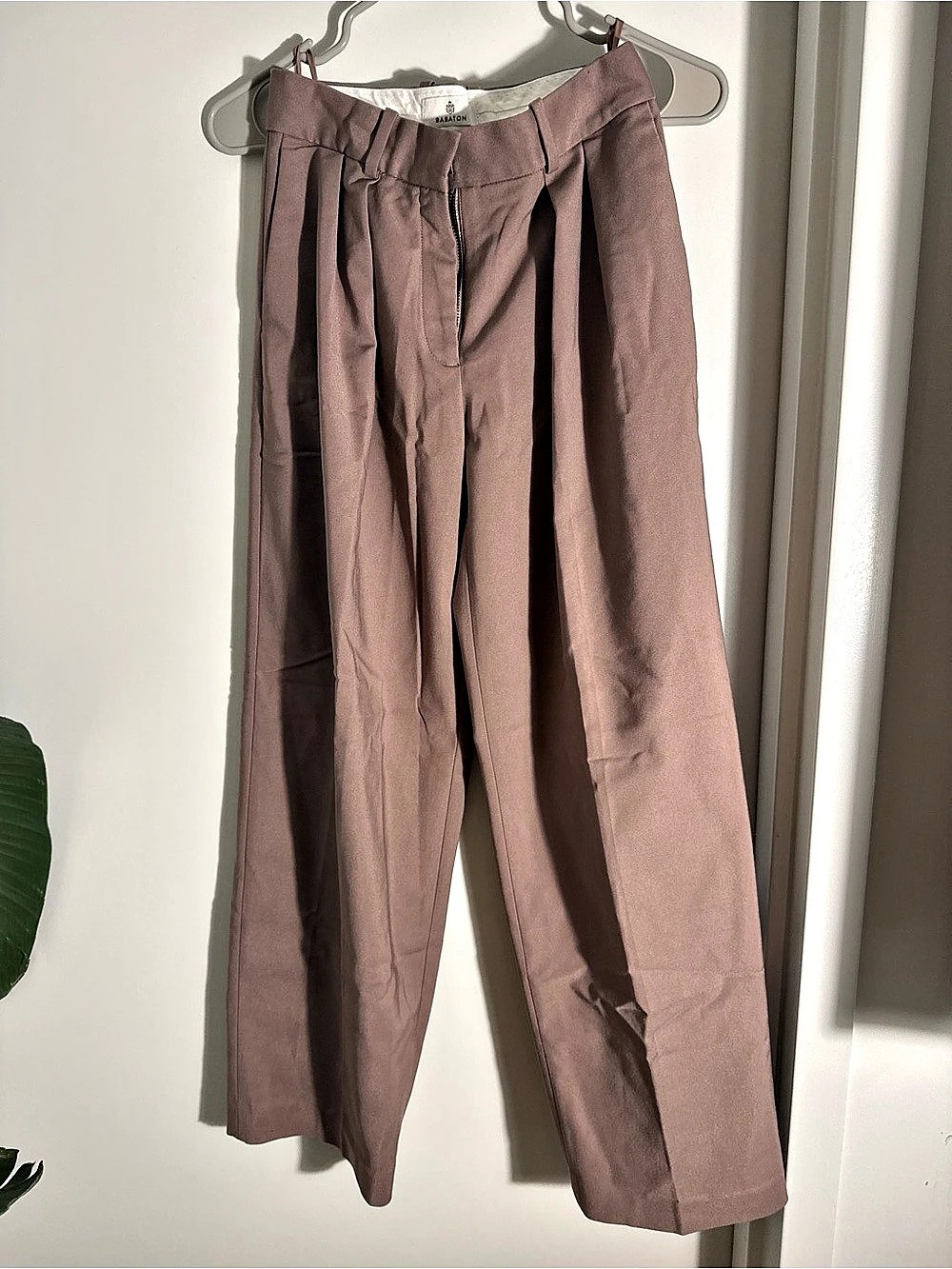 Babaton Cohen Pant Wide Leg Pants Brown Waist 2